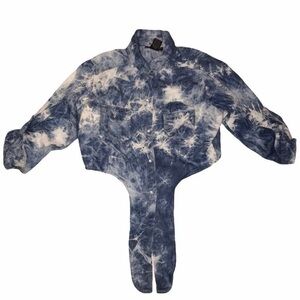 RED SNAP Tie Dye Distressed Crop Top